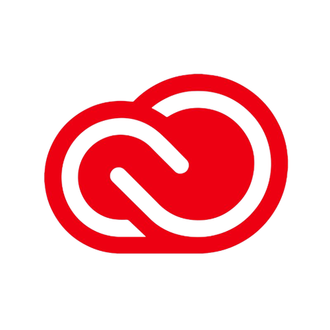 A render showing the logo of Adobe Creative Cloud in red color.