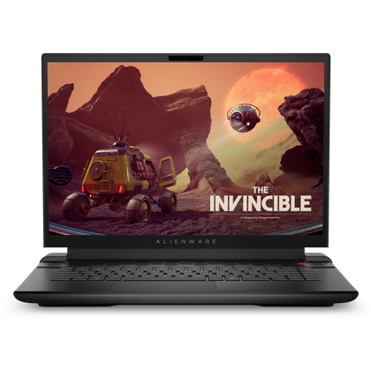 Front view of the Alienware m16 AMD laptop