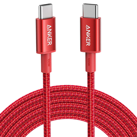 Anker Nylon 100W 10Gbps USB-C Cable Red