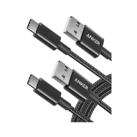 Anker USB-C to USB-A Cable on transparent background.