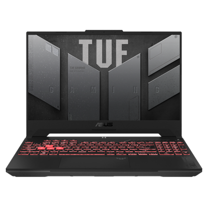 Front view of the Asus TUF Gaming A17 2023 laptop