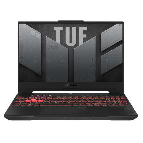 Front view of the Asus TUF Gaming A17 2023 laptop