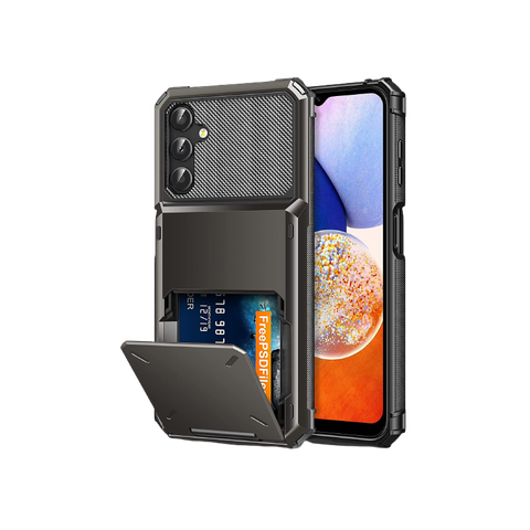 Cooya Wallet Case for Galaxy A14 on transparent background.