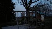 Photo of a playset at night