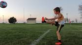 Child playing soccer photo taken using manual shutter