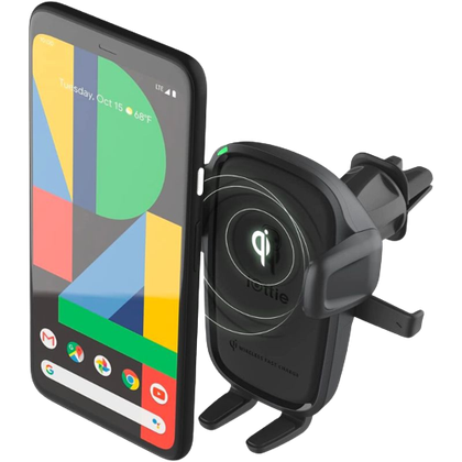 A render of the iOttie Easy One Touch 2 in black color shown alongside an old Pixel 3 phone.