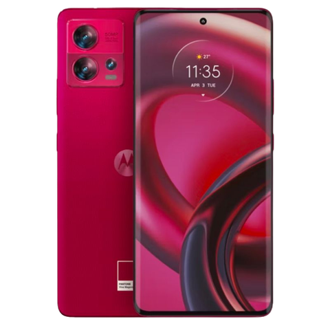 A render of the Motorola Edge 30 Fusion in Viva Magenta color.