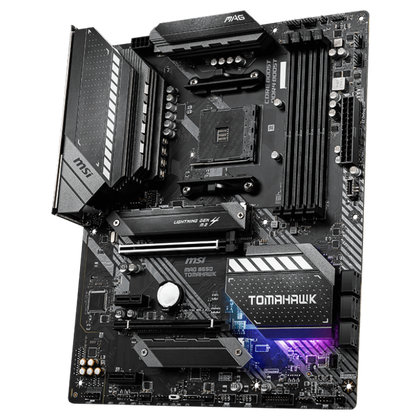 The MSI MAG B550 Tomahawk motherboard.