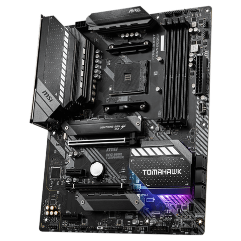 The MSI MAG B550 Tomahawk motherboard.