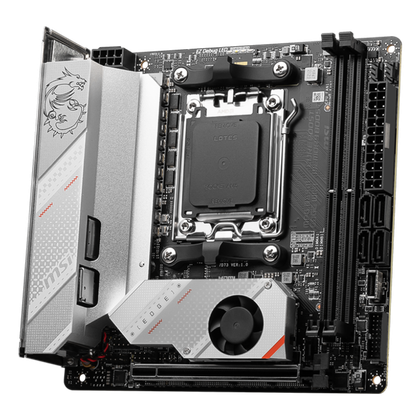 The MSI MPG B650I Edge motherboard.
