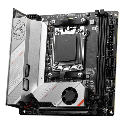 The MSI MPG B650I Edge motherboard.