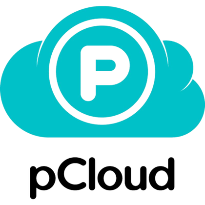A render showing the pCloud logo in blue color with the 'pCloud' text at the bottom.
