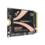 Sabrent Rocket 2230 NVMe 1TB SSD on transparent background.