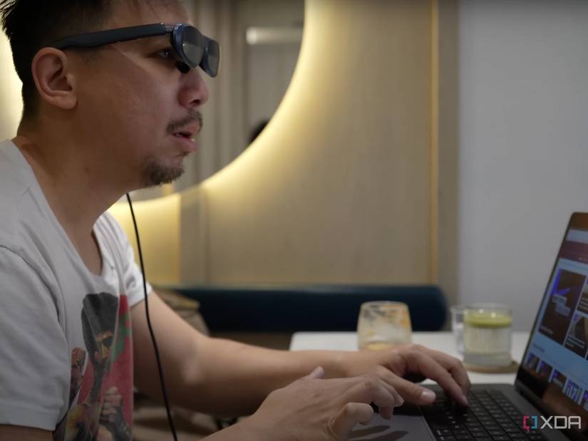Me working off a laptop and being able to keep my head at a more natural angle