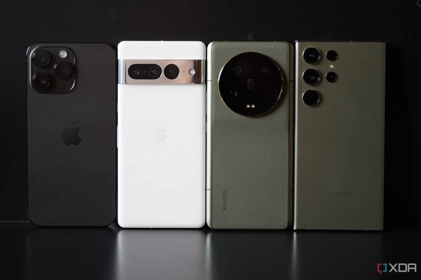 The iPhone 14 Pro Max, Google Pixel 7 Pro, Xiaomi 13 Ultra, and Galaxy S23 Ultra 
