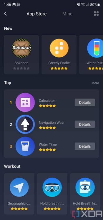 Zepp companion app screenshot of the app store
