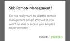 Skipping account creation warns the user of missing features