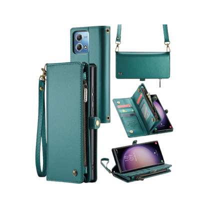 Asapdos Leather Wallet for Moto G Stylus 2023 on transparent background.