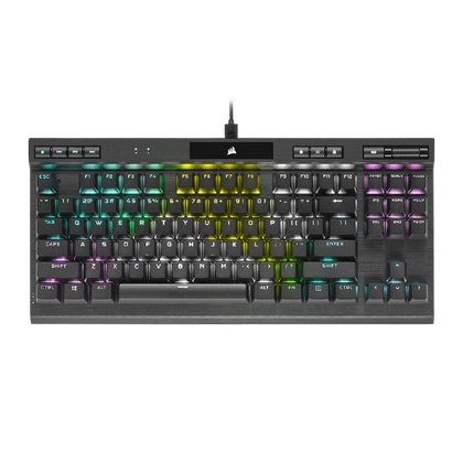 corsair k70 rgb tkl champion series mechanical keyboard, front view