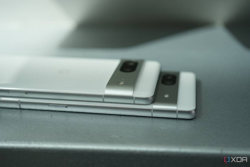 The Pixel 7's camera bar protrudes more than the 7a's