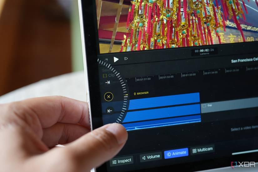 The Jog Wheel in Final Cut Pro for iPad Pro. 