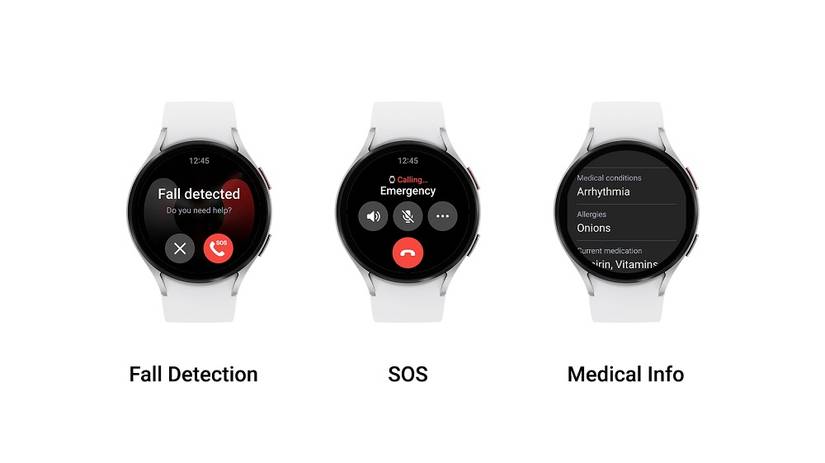 Galaxy Watch 5 with One UI 5 Watch update and improved SOS feature calling out to emergency.