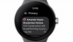 GIF showing Gmail for Wear OS on a Pixel Watch.