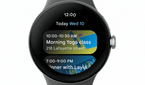 GIF showing Google Calendar for Wear OS on a Pixel Watch.