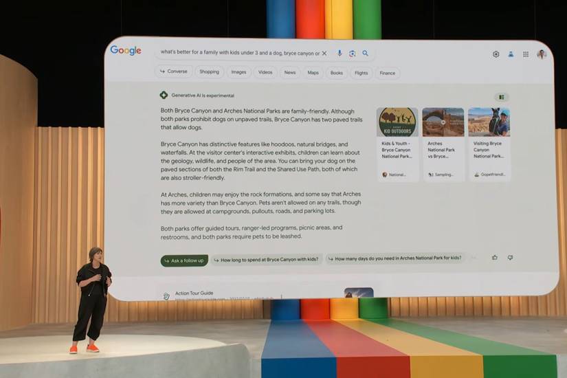 Google Search generative AI results