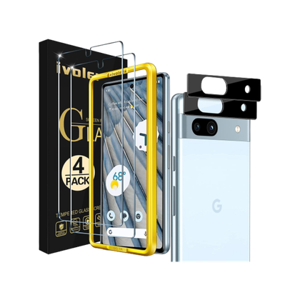 Ivoler Tempered Glass for Pixel 7a on transparent background.