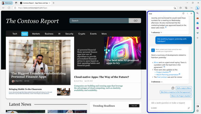 Microsoft Edge - Microsoft 365 Copilot in Edge - Updated