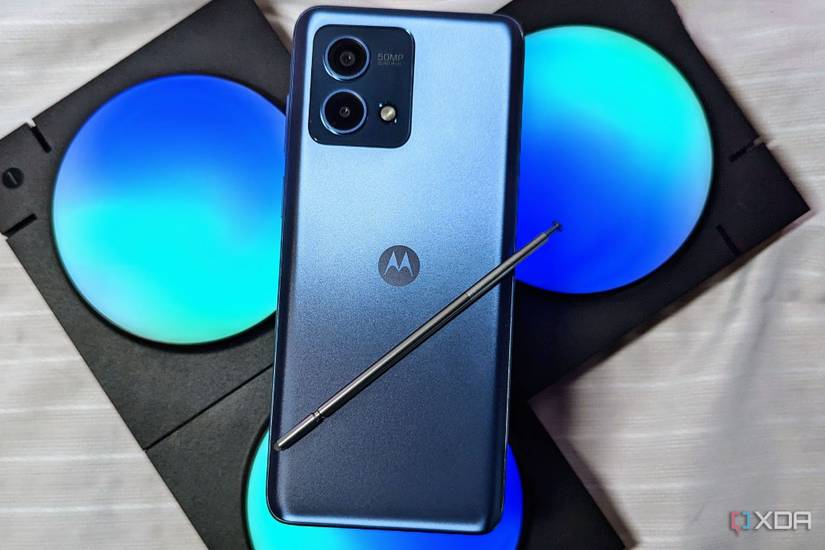 The back of the Motorola Moto G Stylus 2023 with stylus