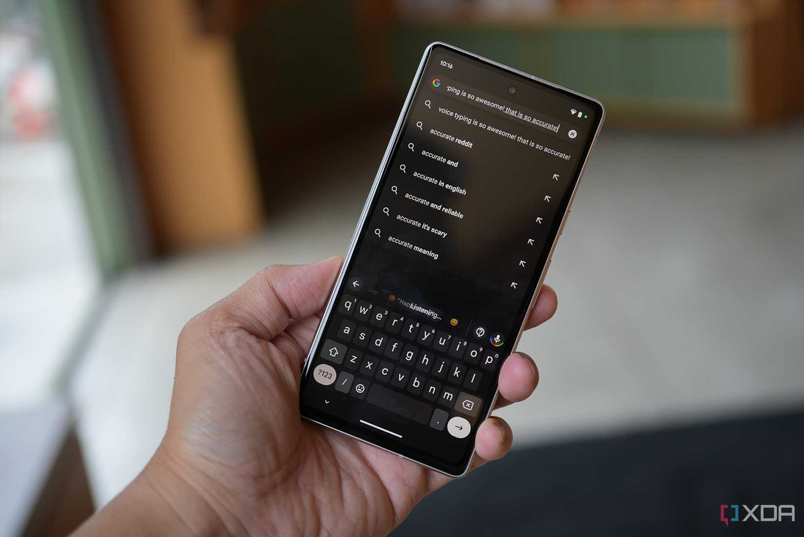 Pixel 7a voice typing in action