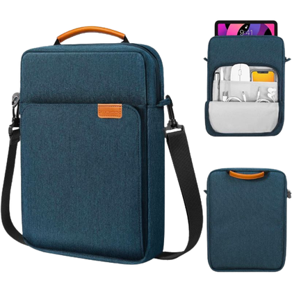 A render of the MoKo sling bag in blue color.