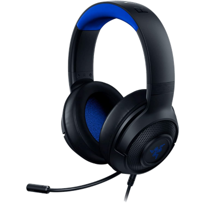  Product image of a pair of Razer Kraken X headphones on a transparent background.