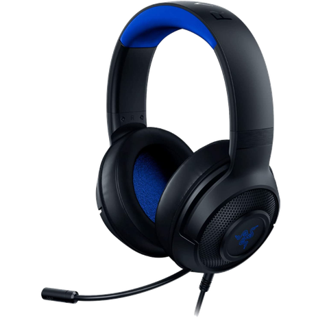  Product image of a pair of Razer Kraken X headphones on a transparent background.