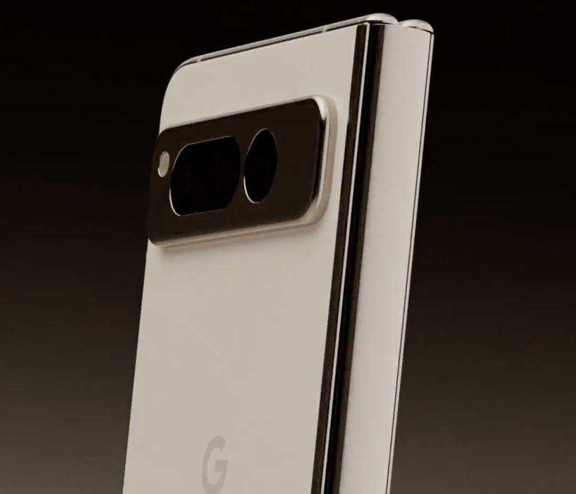 Google Pixel Fold camera bar on rear 