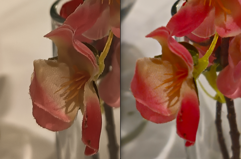 100% crops of 200MP images. Realme 11 Pro Plus (left); S23 Ultra (right).