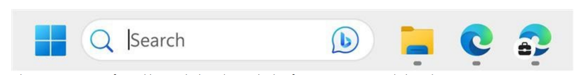 Microsoft Edge Buisness in the Taskbar