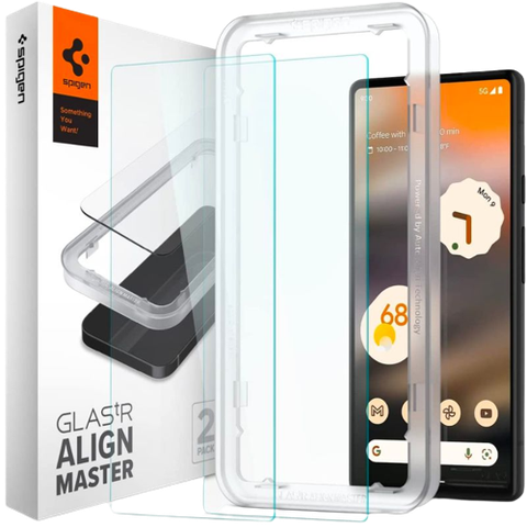 A render of the Spigen GlasTR alignmaster for Pixel 6a.