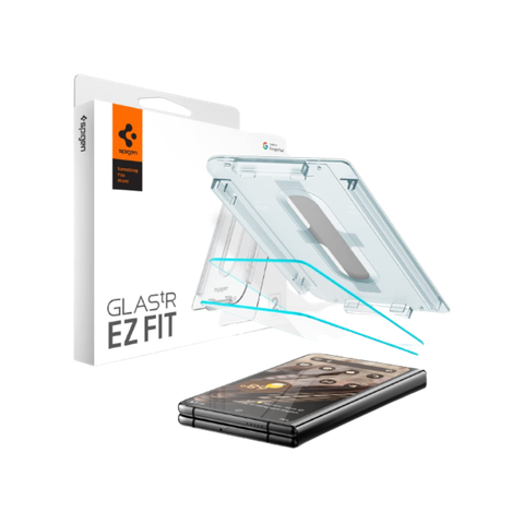 Spigen Tempered Glass for Pixel Fold on transparent background.