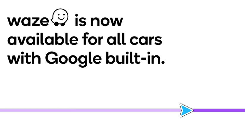 An image showing text announcing the Waze rollout for all cars with Google built-in.