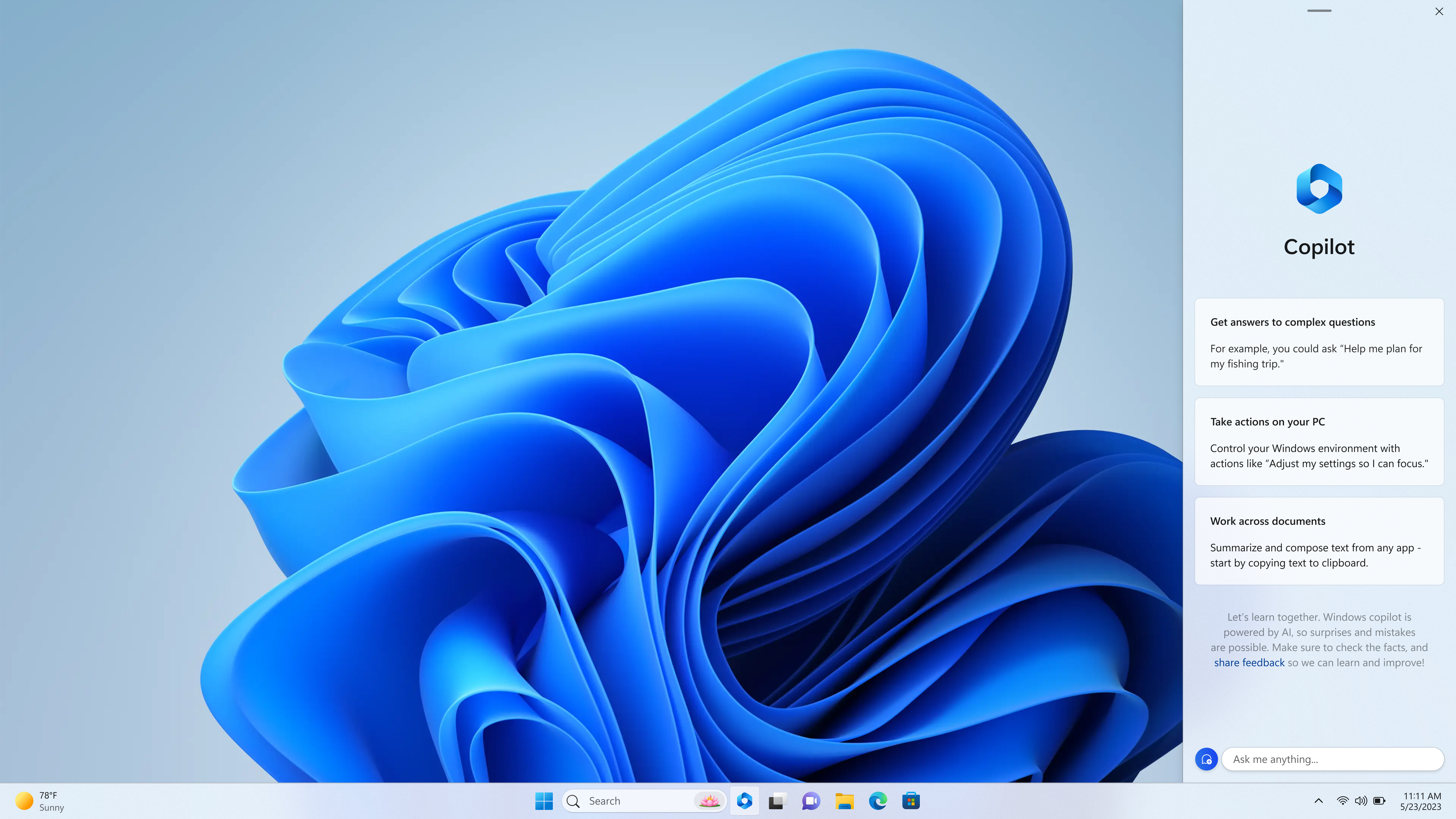 Copilot brings AI to the latest Windows 11 preview