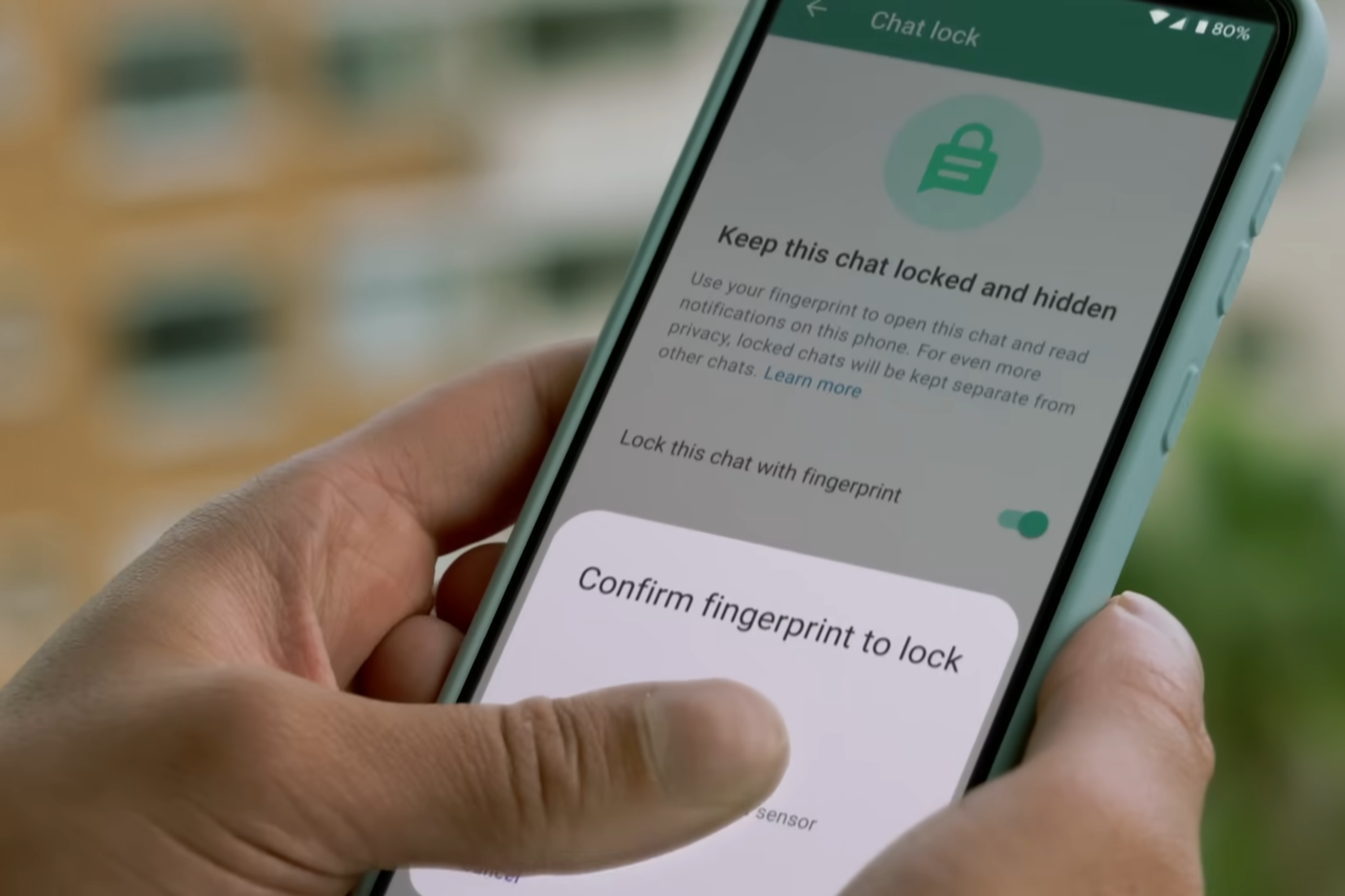 User locking chats using fingerprint with new WhatsApp Chat Lock