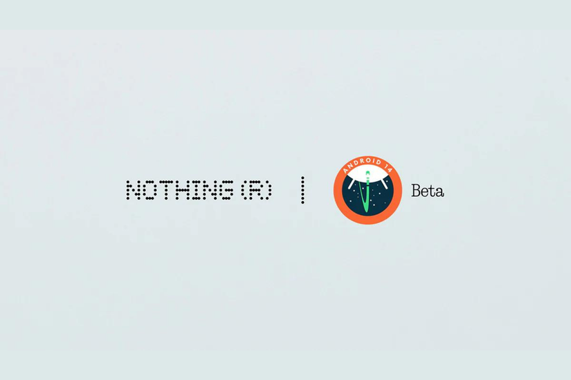 Nothing logo with Android 14 beta logo