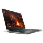Angled front view of the Alienware x16 laptop facing right