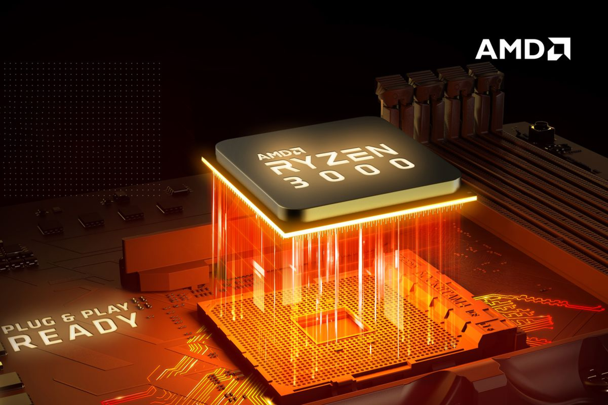 Uma CPU AMD Ryzen 3000.