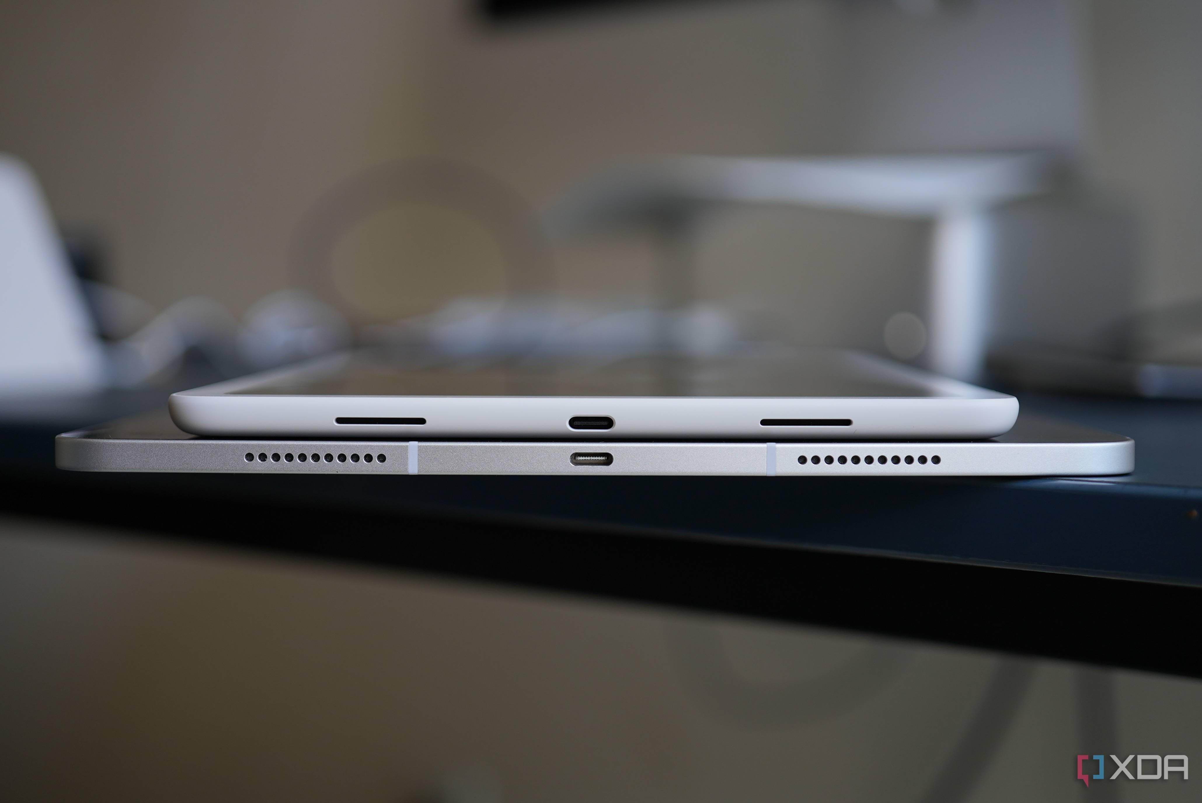 Pixel tablet on top of a 12.9-inch iPad Pro
