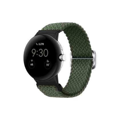 Eiavike Braided Solo Loop for Pixel Watch on transparent background.