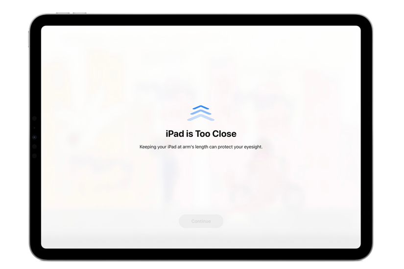 ipad screen distance ios 17